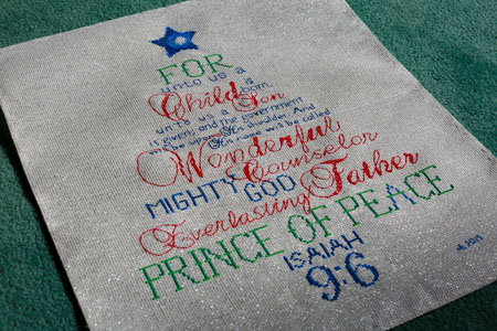 For Unto Us stitched by Melody Arcangalo